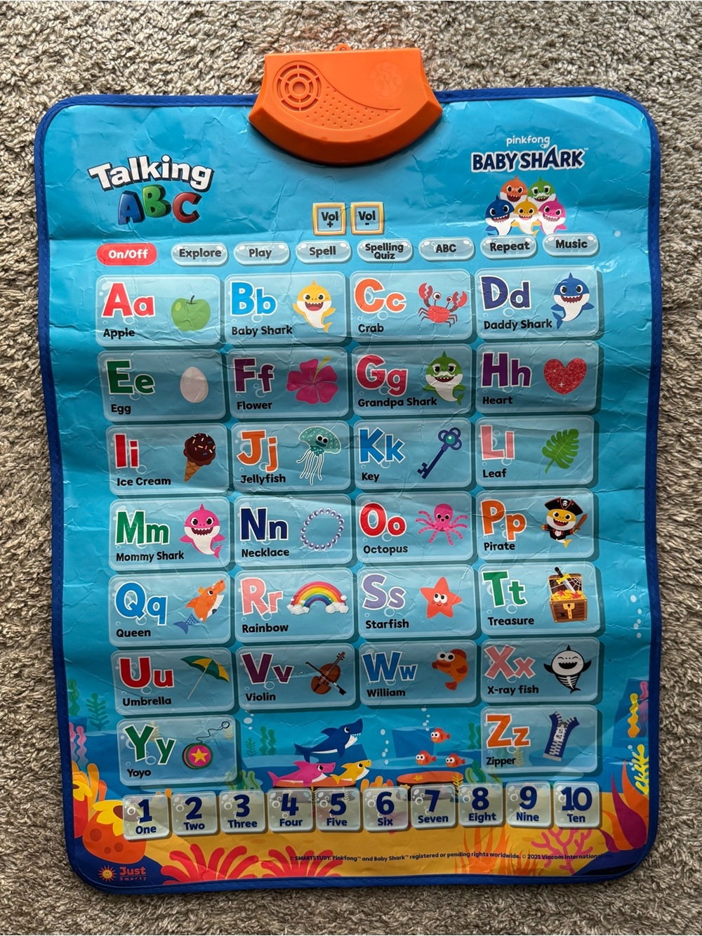 Pinkfong Baby Shark Talking ABC Learning Mat Educational Toy